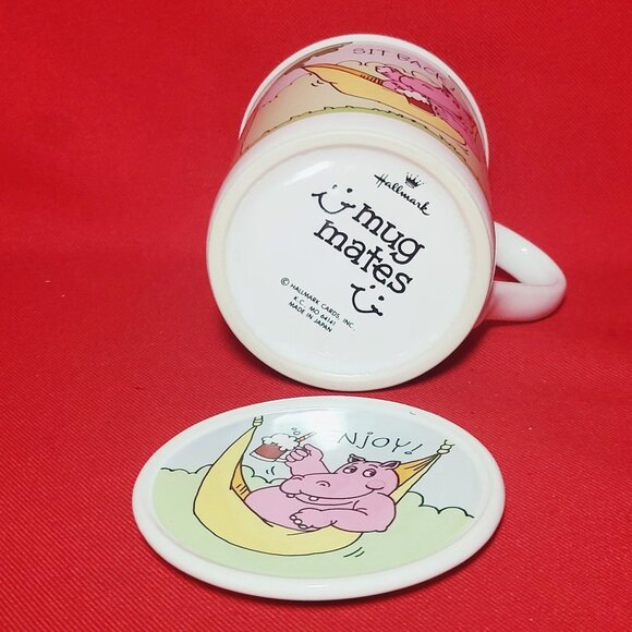Hallmark Sit Back Relax Hippo Mug and Coaster Mug Mates Japan - Picture 6 of 13